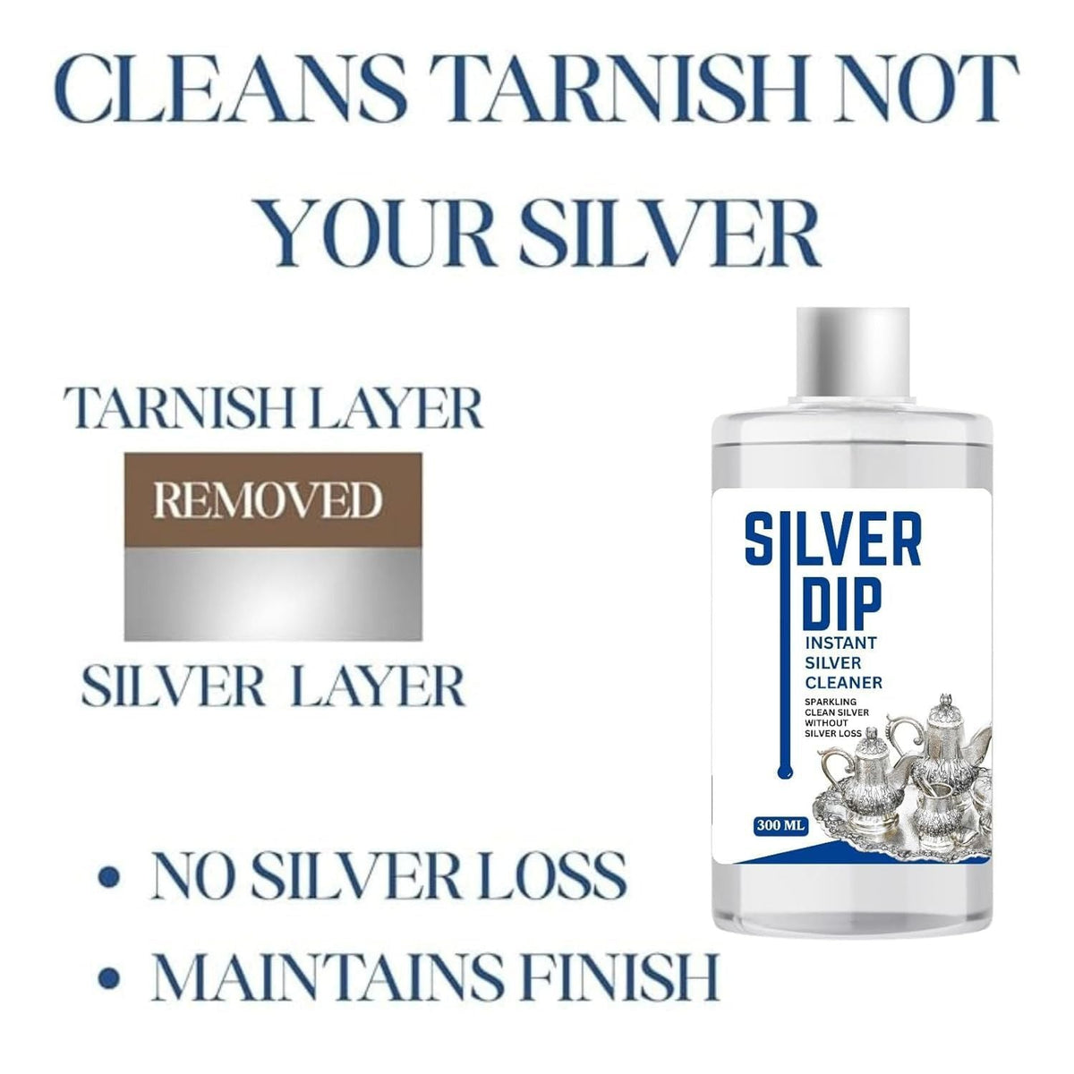 Silver Cleaning Liquid, Silver Dip Instant Silver Cleaner For Jewellery, Articles And Silverware - No Silver Loss, 250ml (Pack of 1)