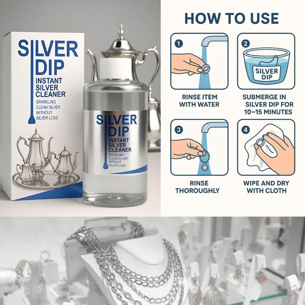 Silver Cleaning Liquid, Silver Dip Instant Silver Cleaner For Jewellery, Articles And Silverware - No Silver Loss, 250ml (Pack of 1)