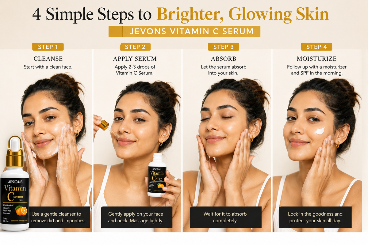 JEVONS 10% Advanced Vitamin C Serum | Brightening & Dark Spot Care for Glowing, Even-Looking Skin | Stable Vitamin C | 30ml
