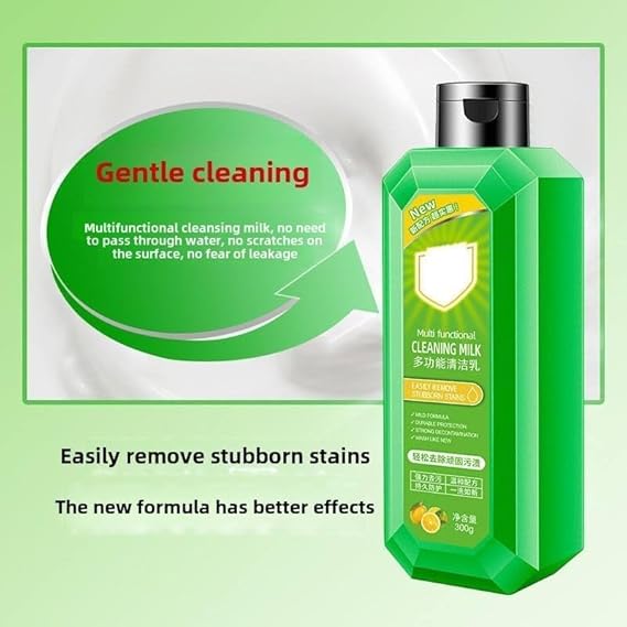 Multi Functional Cleaning Milk with Sponge | Heavy Duty Multipurpose Cleaner for Kitchen, Bathroom & Household Tough Stain Removal