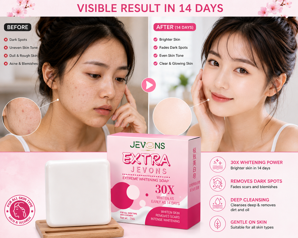JEVONS Extreme Whitening Soap | Face & Body Brightening Bar