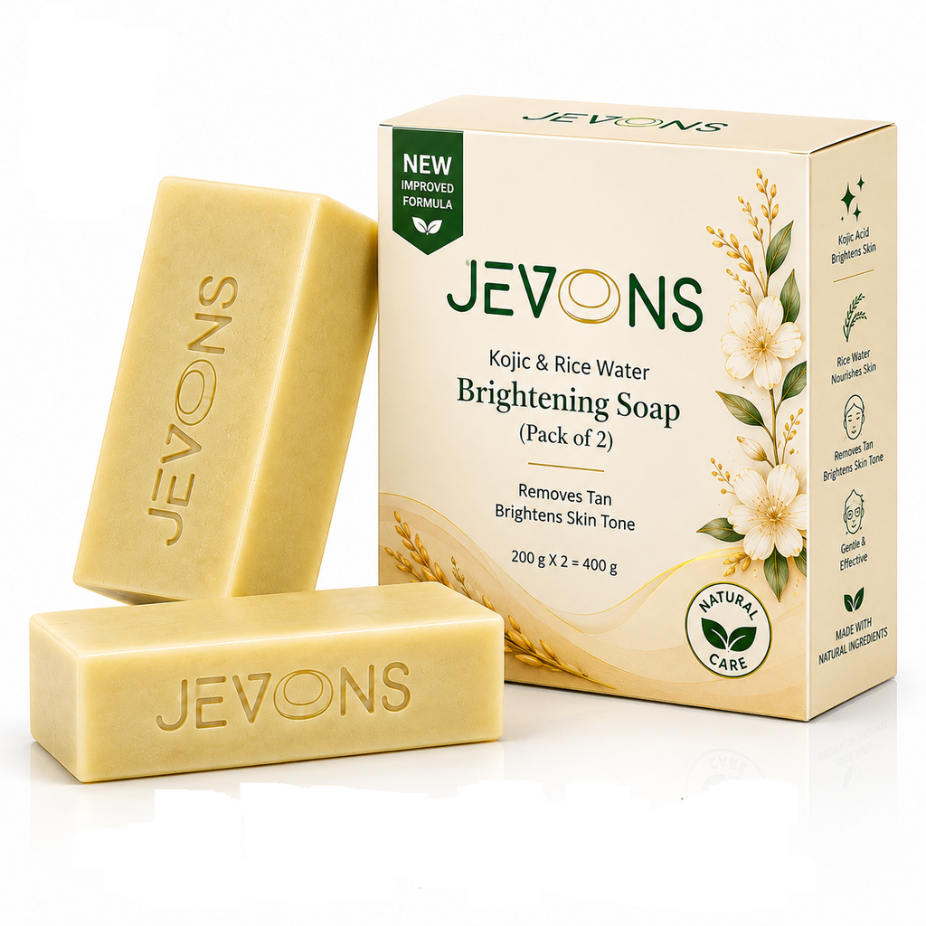 JEVONS Rice Water Brightening Soap | Glowing Skin Herbal Soap for Face & Body | 100g