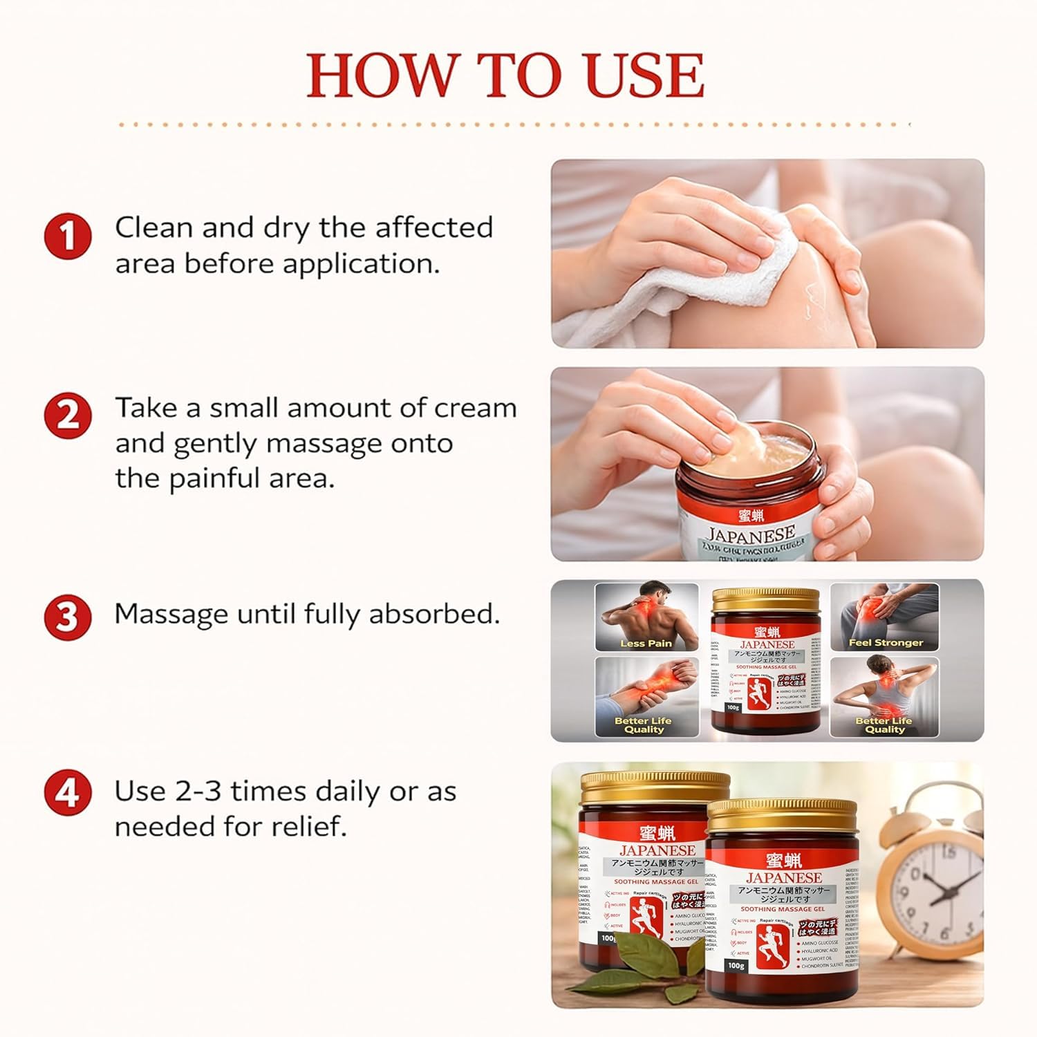 Japanese Muscle Pain Relief Gel Fast Cooling Menthol Camphor Balm for Joint, Back & Shoulder Pain (100g)