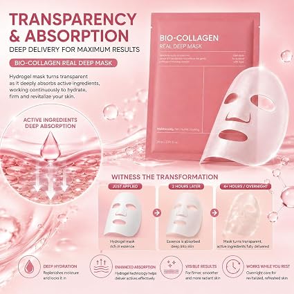 Bio-Collagen Real Deep Mask | Intense Hydration & Nourishment Facial Sheet Mask | Korean-Inspired Skincare for Soft, Smooth & Radiant-Looking Skin