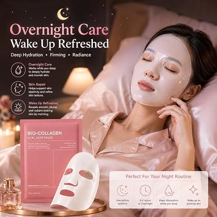 Bio-Collagen Real Deep Mask | Intense Hydration & Nourishment Facial Sheet Mask | Korean-Inspired Skincare for Soft, Smooth & Radiant-Looking Skin