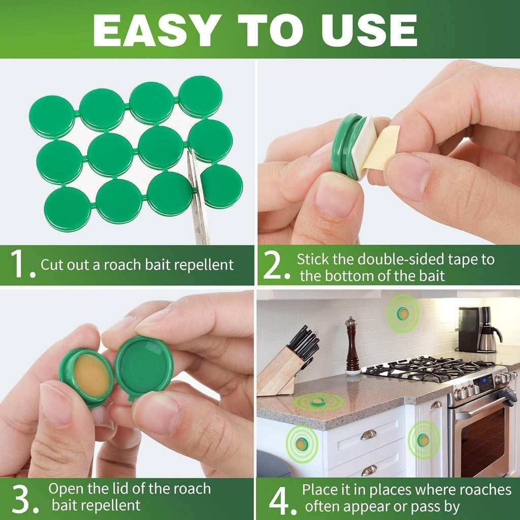 HIRVA CREATION Roach Repellent Tablets – 12 Pcs, Indoor & Outdoor Cockroach Deterrent, Natural Pest Control Discs, Keep Roaches Away, Protect Home &...
