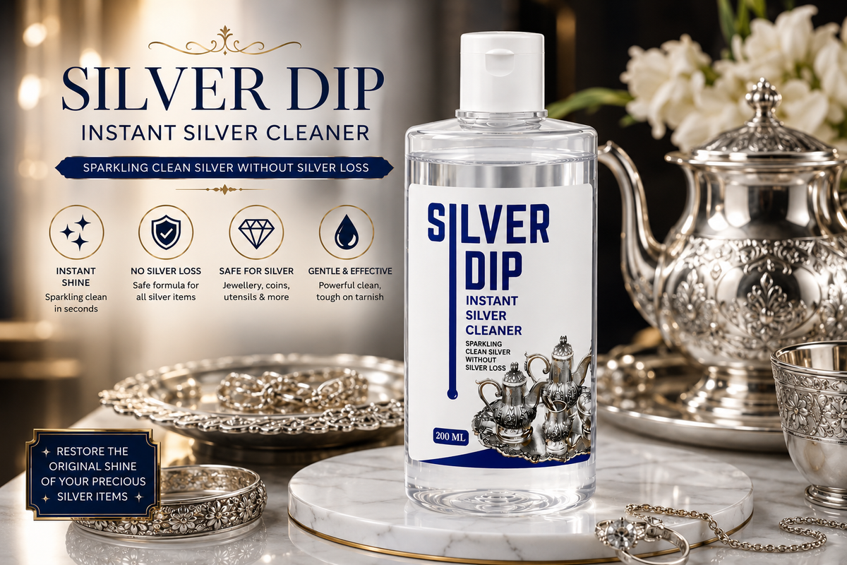 Silver Deep Cleaner Liquid | Fast-Acting Tarnish Remover for Silver Jewellery, Pooja Items & Utensils | Sparkling Clean Finish