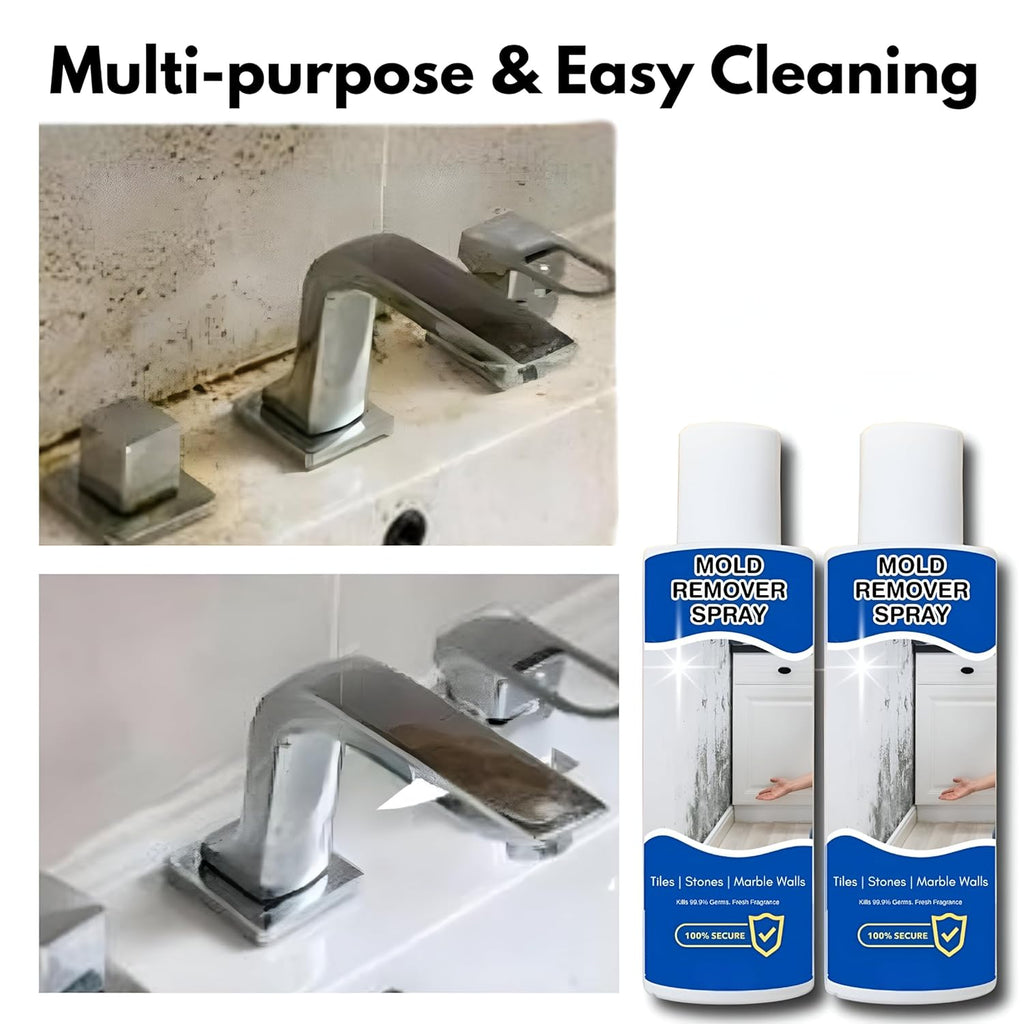 Powerful Mold Remover Spray – Fast Acting Mildew & Stain Cleaner for Walls, Tiles & Bathroom | Non-Toxic Multi-Surface Mold Cleaning Spray[pack of 2]
