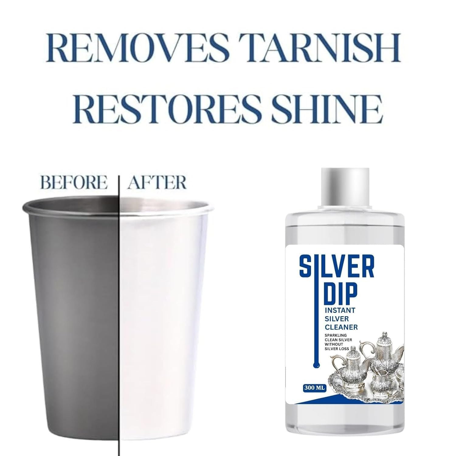 Silver Cleaning Liquid, Silver Dip Instant Silver Cleaner For Jewellery, Articles And Silverware - No Silver Loss, 250ml (Pack of 1)