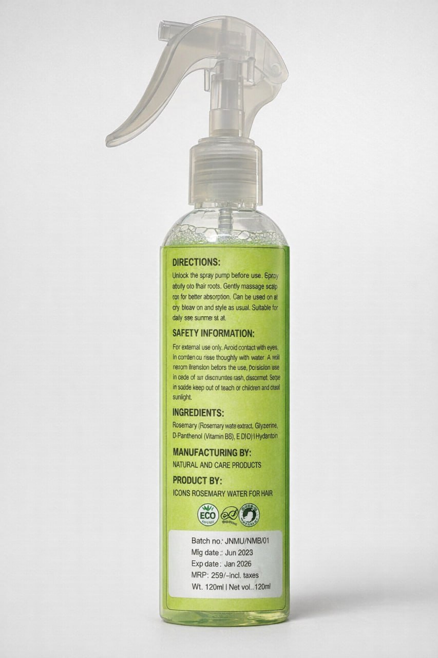 Rosemary Water Hair Spray 200ML  Hair Growth & Regrowth Expert | Natural Rosemary Spray for Strong, Thick & Healthy Hair [pack of 1]