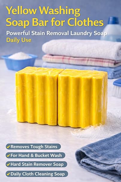 Detergent Bar – Powerful Stain Remover Laundry Soap | Multi-Purpose Washing Bar for Clothes & Fabric Cleaning [pack of 2]