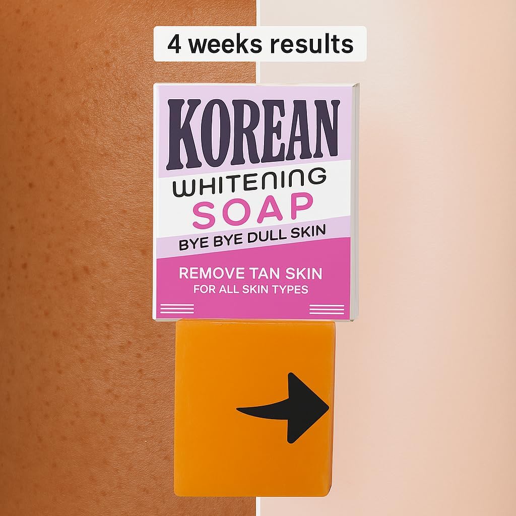 Korean Whitening Soap - Bye Bye Dull Skin, Remove Tanning, Brightening Face & Body Soap with Kojic Acid, Vitamin C, Niacinamide. Fades Dark Spots, Removes Tan, for All Skin Types.100g Each [pack -2]